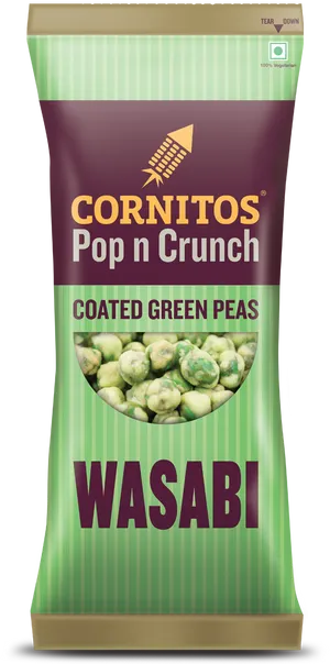 Cornitos Wasabi Coated Green Peas Package PNG image