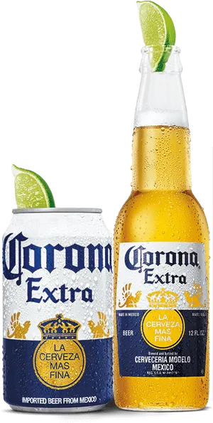 Corona Extra Beer Bottleand Can PNG image
