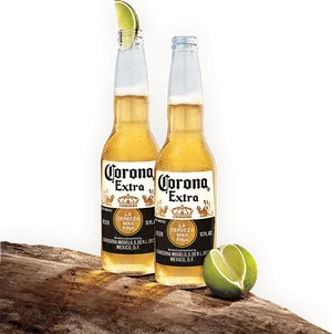 Corona Extra Beer Bottleswith Lime PNG image