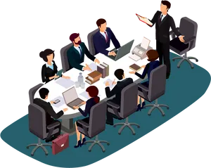 Corporate Team Meeting Illustration PNG image