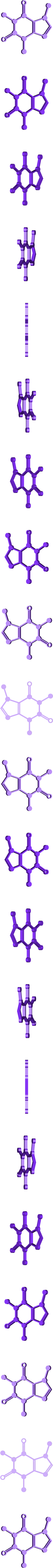 Corrupted Caffeine Molecule Visualization PNG image