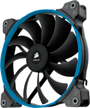 Corsair Computer Fan Blackand Blue PNG image