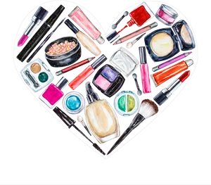 Cosmetic Collection Heart Shaped Arrangement