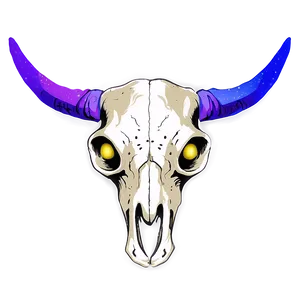 Cosmic Cow Skull PNG 06132024