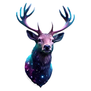 Cosmic Deer Head Space Art PNG Yfl PNG