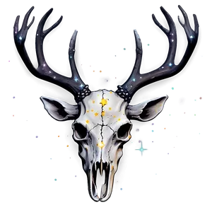 Cosmic Deer Skull With Galaxies PNG Ioc PNG