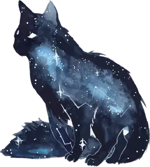 Cosmic Feline Galaxy Cat.png PNG image