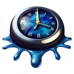 Cosmic Melting Clock Scene Png Iqc71 PNG image