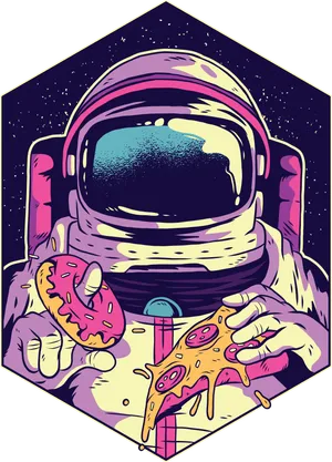 Cosmic Pizza Time Astronaut PNG image