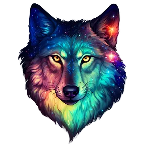 Cosmic Wolf Head Galaxy PNG 06122024 PNG