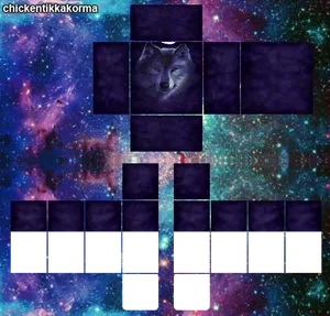 Cosmic Wolf Roblox Shirt Template PNG image