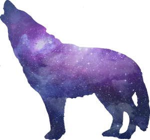 Cosmic Wolf Silhouette PNG image