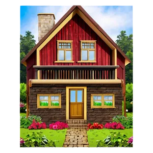 Cottage Houses PNG Vcs2