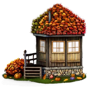 Cottage In Autumn Colors Png Poe53 PNG image