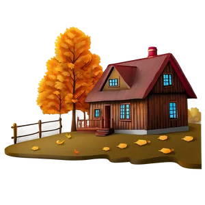 Cottage In Autumn Colors Png Pxn PNG image