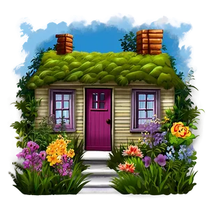 Cottage In Full Bloom Png 77 PNG image