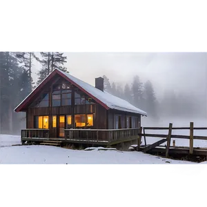 Cottage On A Foggy Morning PNG Yse36 PNG