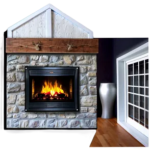 Cottage With A Fireplace PNG 90
