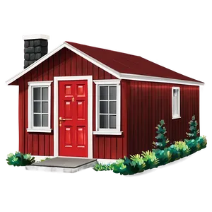 Cottage With A Red Door PNG Blp18 PNG
