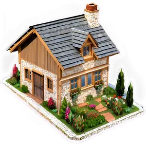Cottage With A Secret Garden PNG 06202024 PNG