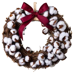 Cotton Boll Wreath Png 05242024 PNG image