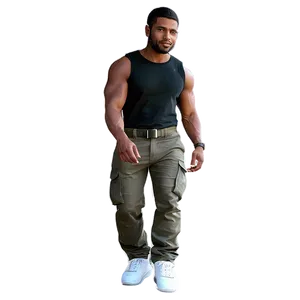 Cotton Cargo Pants Png 06132024 PNG image