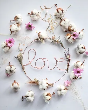 Cotton Love Floral Arrangement PNG image