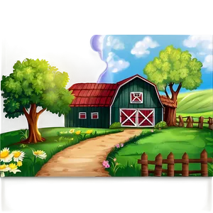 Country Farm Path PNG 6