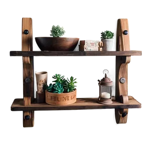 Country Style Wood Shelf Ideas Png Gpm4 PNG image