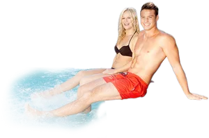 Couple Enjoying Pool Float PNG image