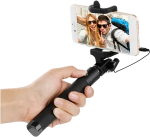 Couple Selfie With Smartphone Monopod PNG image