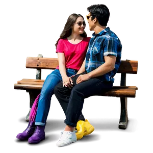 Couple Sitting On Bench Png 11 PNG image