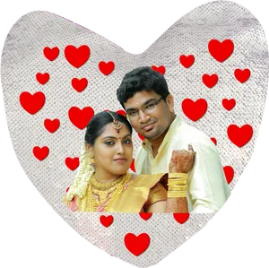 Couplein Heart Framewith Red Accents