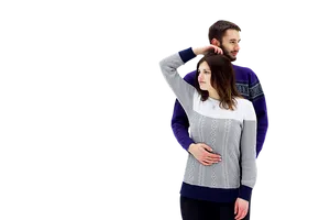 Couplein Sweaters Posing