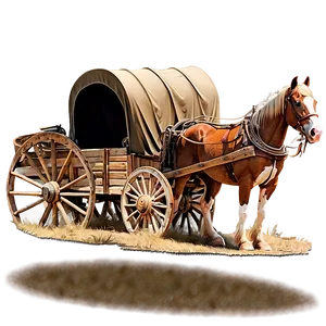 Covered Wagon At Sunrise PNG Dmk89