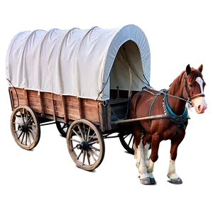 Covered Wagon At Sunrise PNG Hff