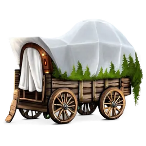 Covered Wagon Campsite View PNG 69 PNG