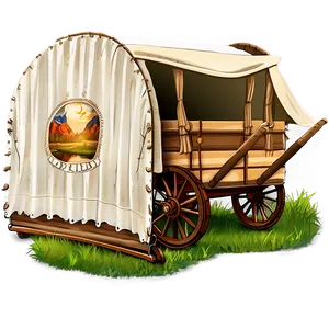 Covered Wagon Campsite View PNG 75