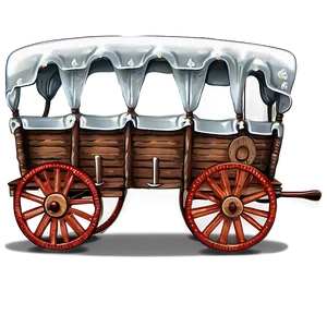 Covered Wagon In Folk Art PNG Gyd PNG