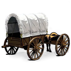 Covered Wagon In Mountain Pass PNG 06292024 PNG