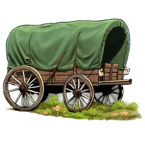 Covered Wagon In Mountain Pass PNG Woe PNG