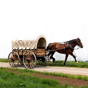 Covered Wagon On Open Road PNG Boj80 PNG