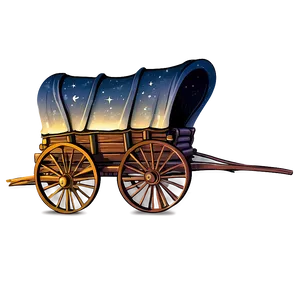 Covered Wagon Under Stars PNG 62