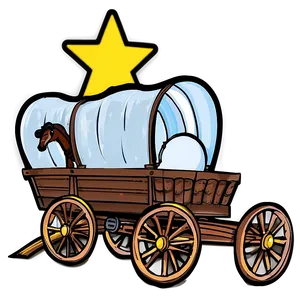 Covered Wagon Under Stars PNG Och