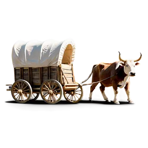 Covered Wagon With Oxen PNG Pqa34