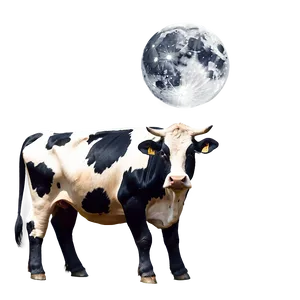 Cow And Moon Png 05032024 PNG image