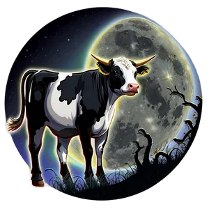 Cow And Moon Png Orf76 PNG image