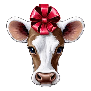 Cow Face With Bow PNG Fcx