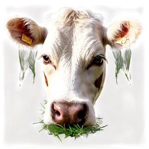 Cow Face With Grass PNG 06212024