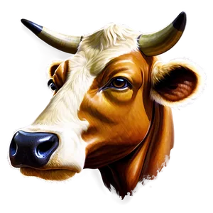 Cow Head Illustration Png 06212024 PNG image